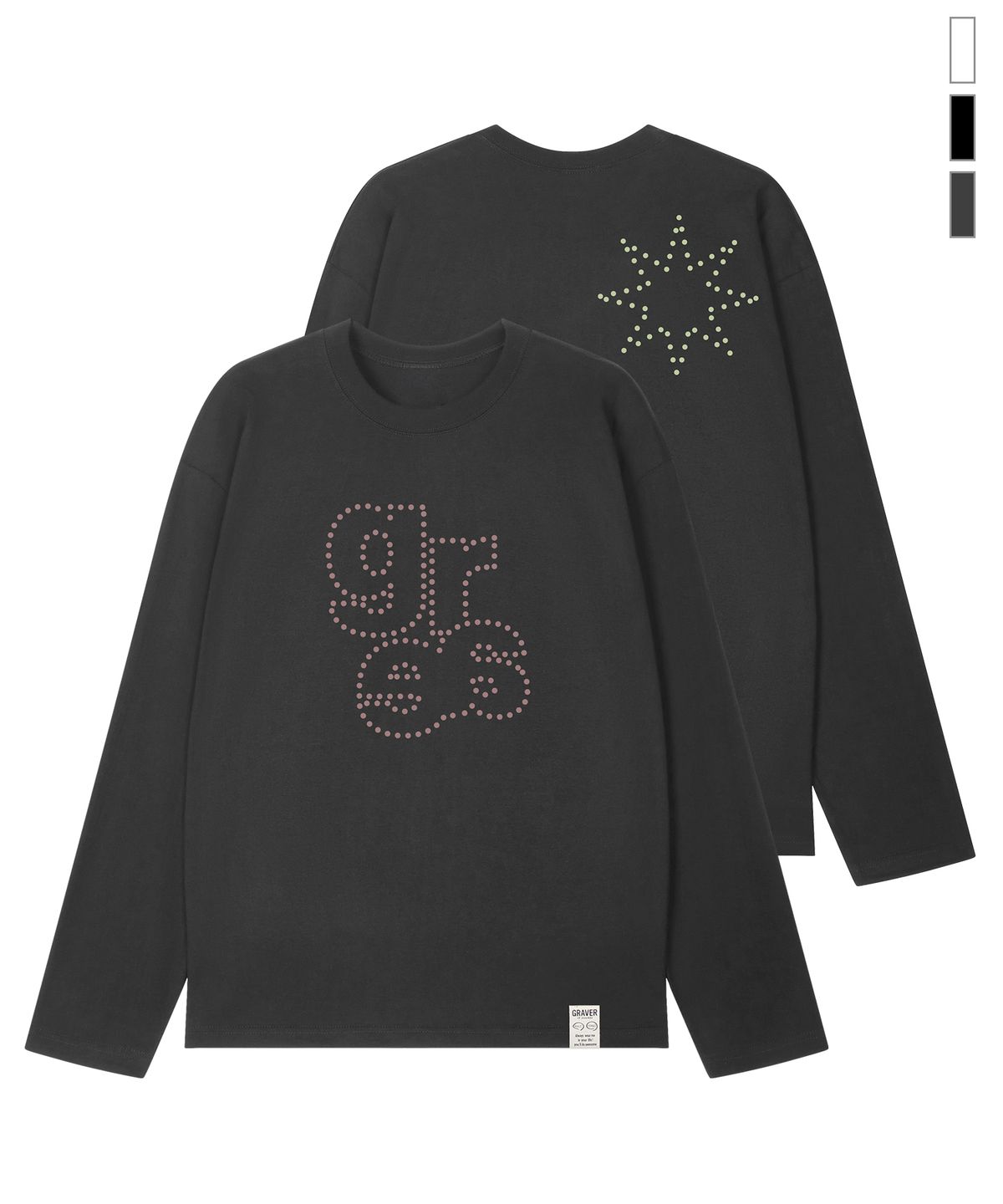 그레이버(GRAVER) [UNISEX]GRAE DOT 롱슬리브 티셔츠_3color