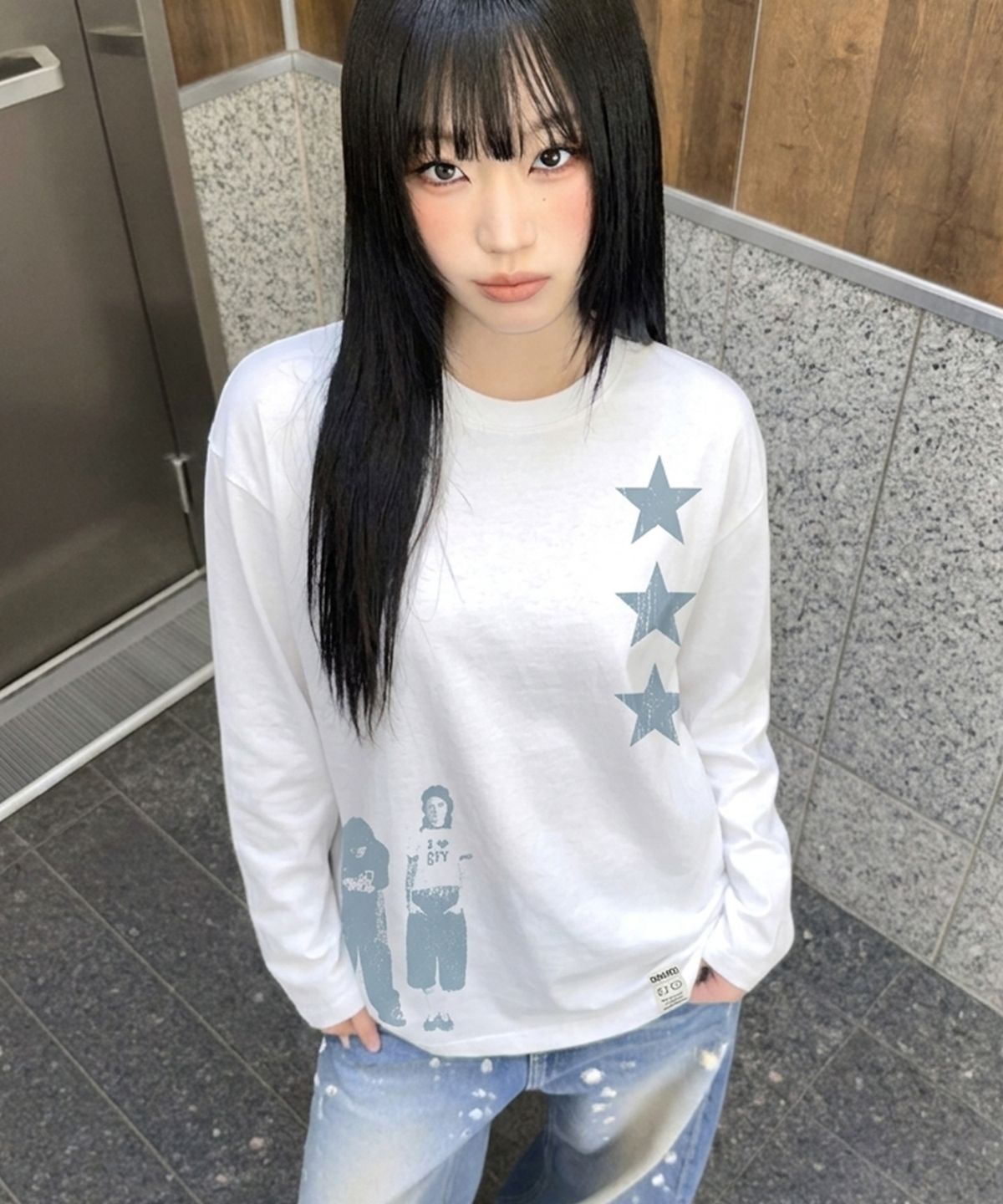 그레이버(GRAVER) [UNISEX]STAR 3 롱슬리브 티셔츠_3color