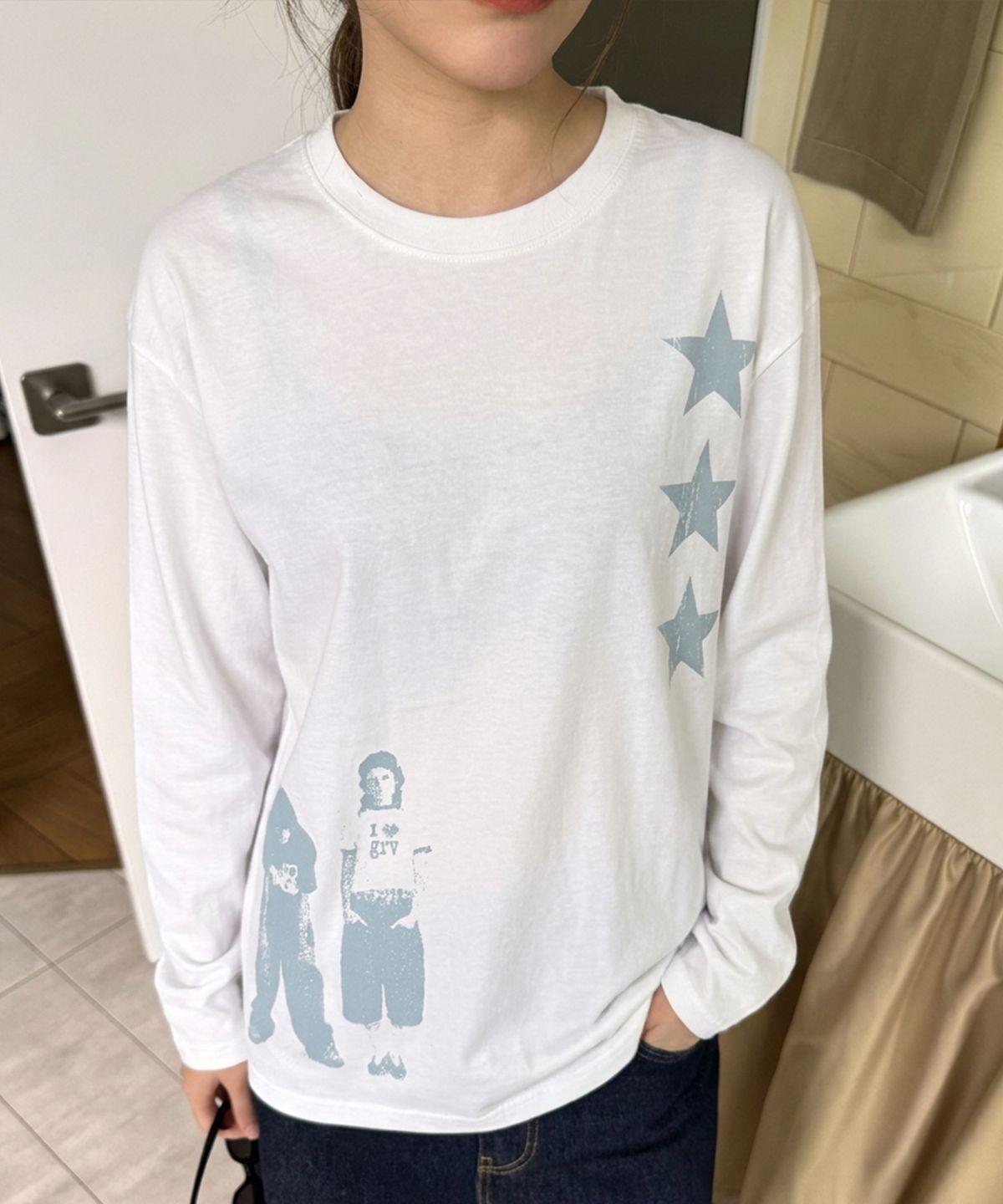 그레이버(GRAVER) [UNISEX]STAR 3 롱슬리브 티셔츠_3color
