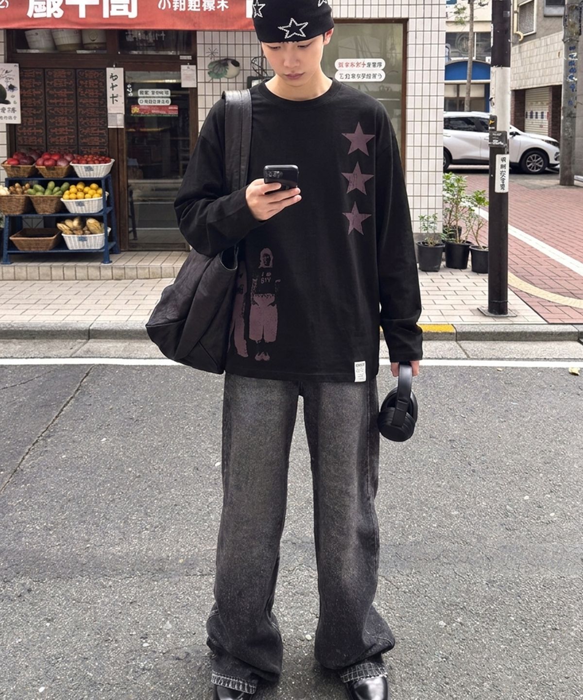 그레이버(GRAVER) [UNISEX]STAR 3 롱슬리브 티셔츠_3color