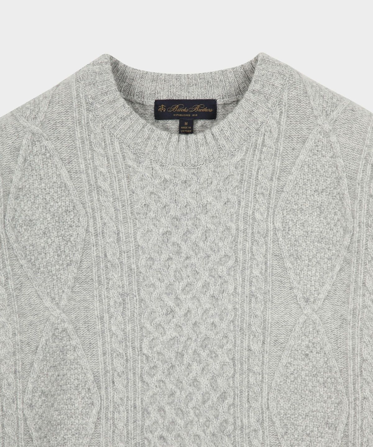 브룩스 브라더스(BROOKS BROTHERS) [Heritage] 케이블 아란 스웨터 (라이트그레이) (BBWRMHF408)