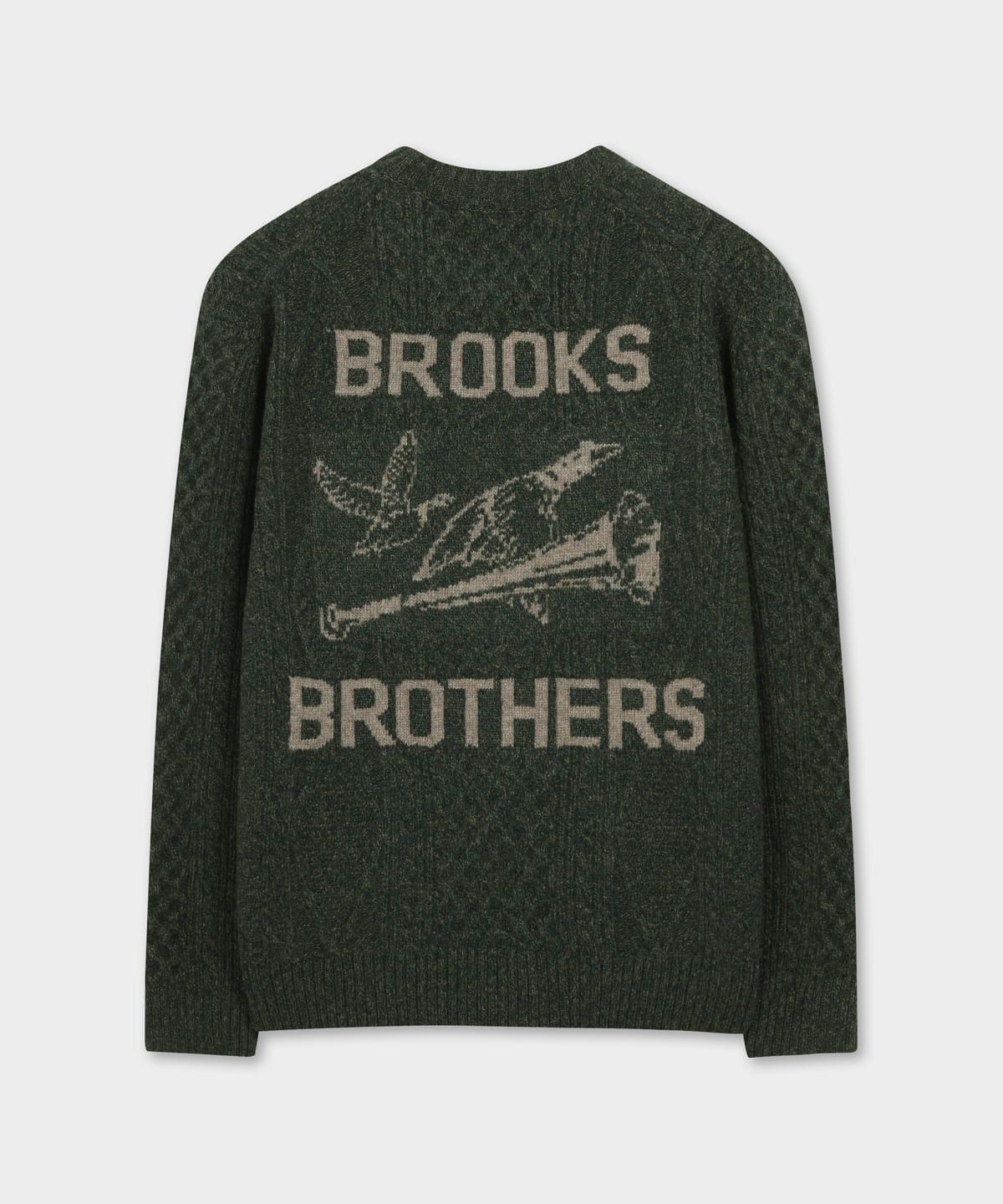 브룩스 브라더스(BROOKS BROTHERS) [Heritage] 케이블 아란 스웨터 (그린) (BBWRMHF408)