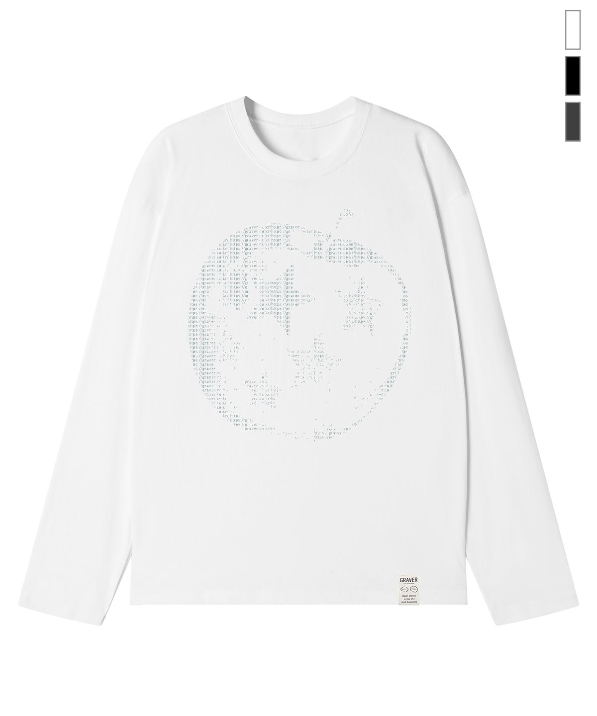 그레이버(GRAVER) [UNISEX]STAR APPLE 롱슬리브 티셔츠_3color