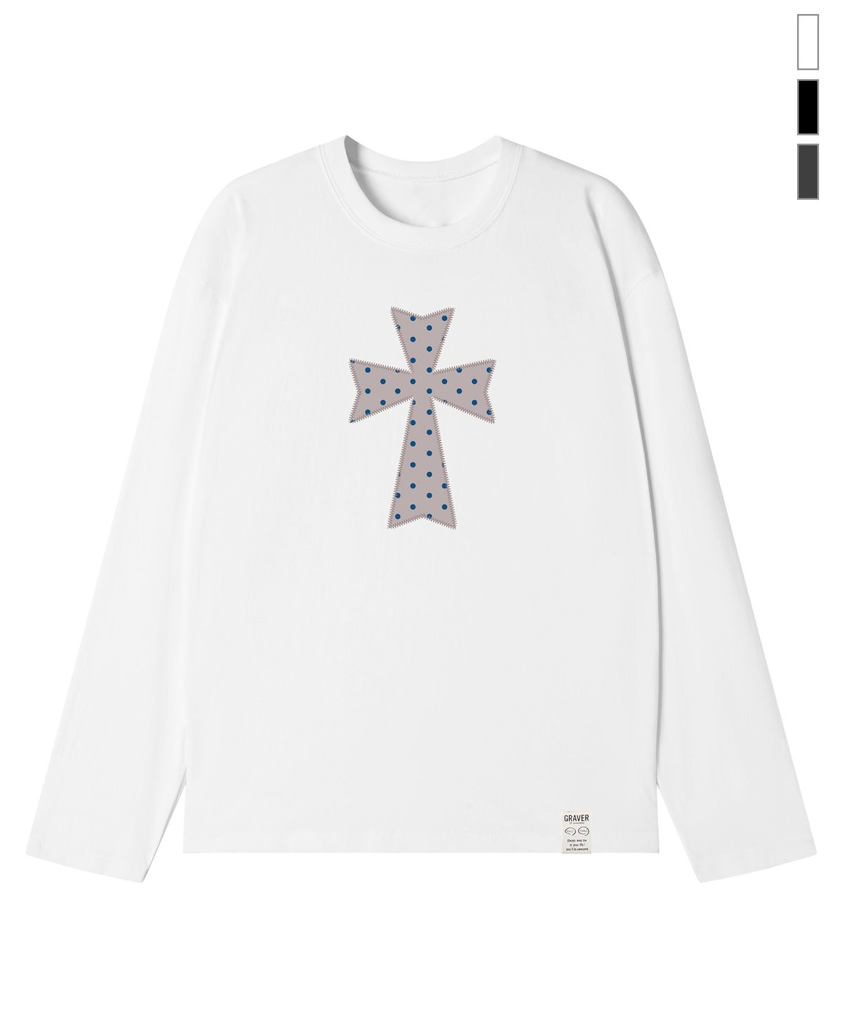 그레이버(GRAVER) [UNISEX]DOT CROSS 롱슬리브 티셔츠_3color