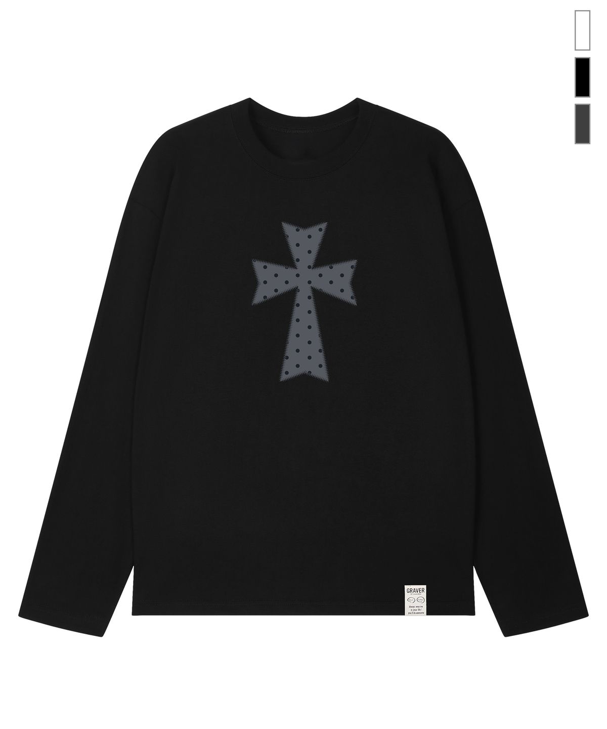 그레이버(GRAVER) [UNISEX]DOT CROSS 롱슬리브 티셔츠_3color