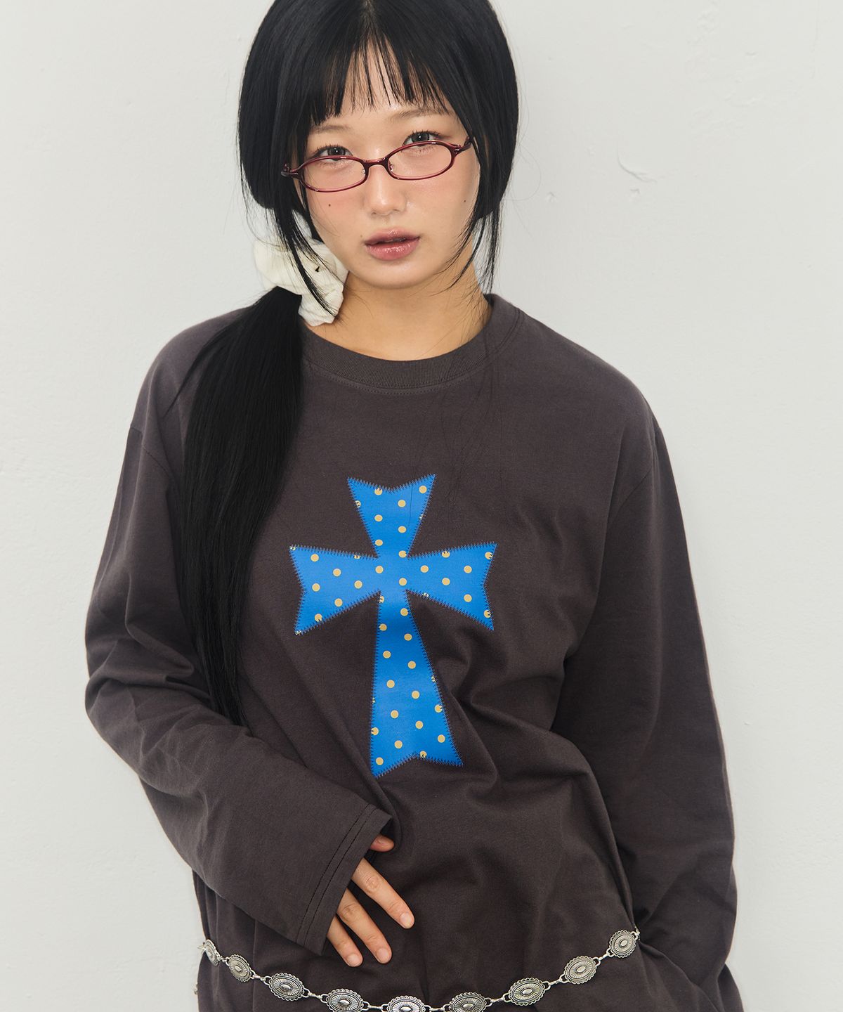 그레이버(GRAVER) [UNISEX]DOT CROSS 롱슬리브 티셔츠_3color