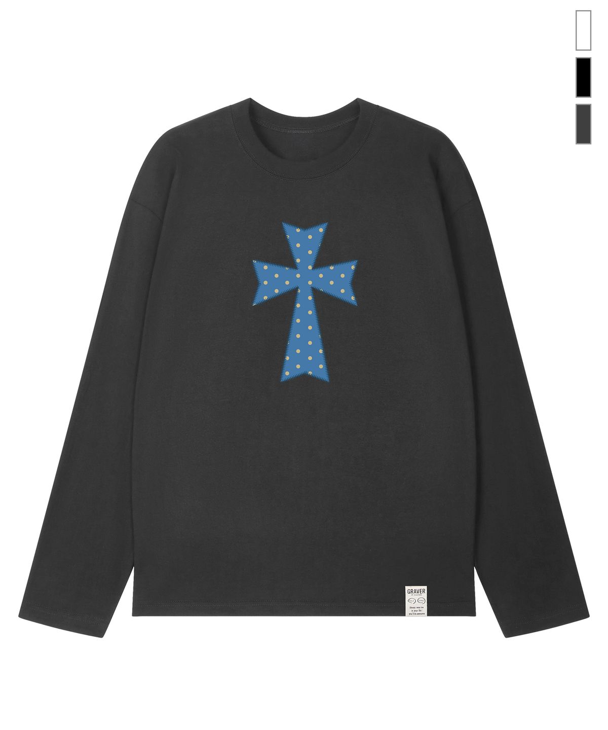 그레이버(GRAVER) [UNISEX]DOT CROSS 롱슬리브 티셔츠_3color