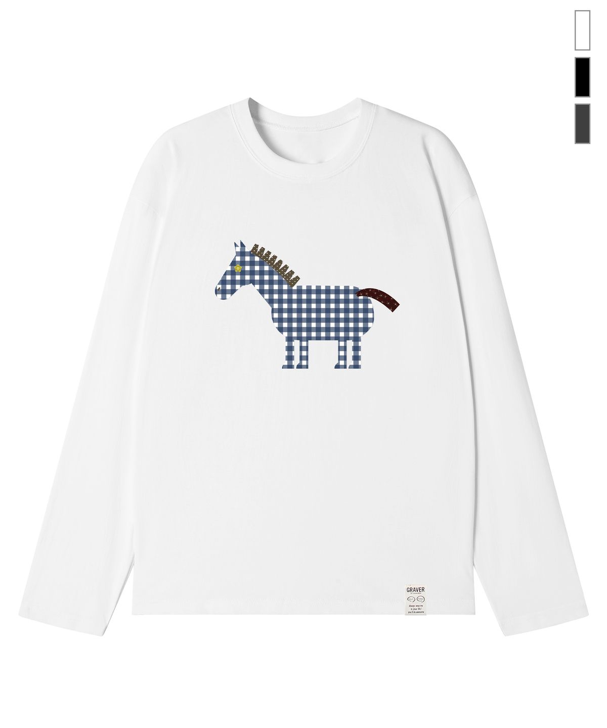 그레이버(GRAVER) [UNISEX]PAPER PONY 롱슬리브 티셔츠_4color