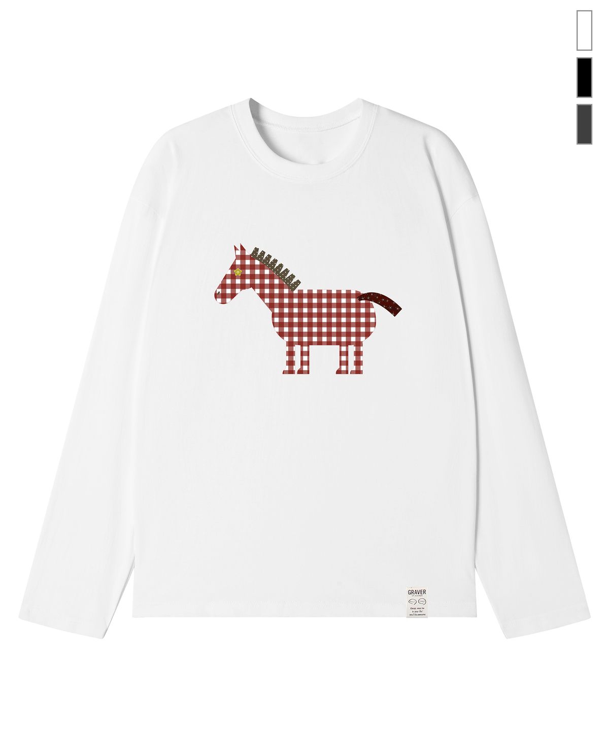 그레이버(GRAVER) [UNISEX]PAPER PONY 롱슬리브 티셔츠_4color