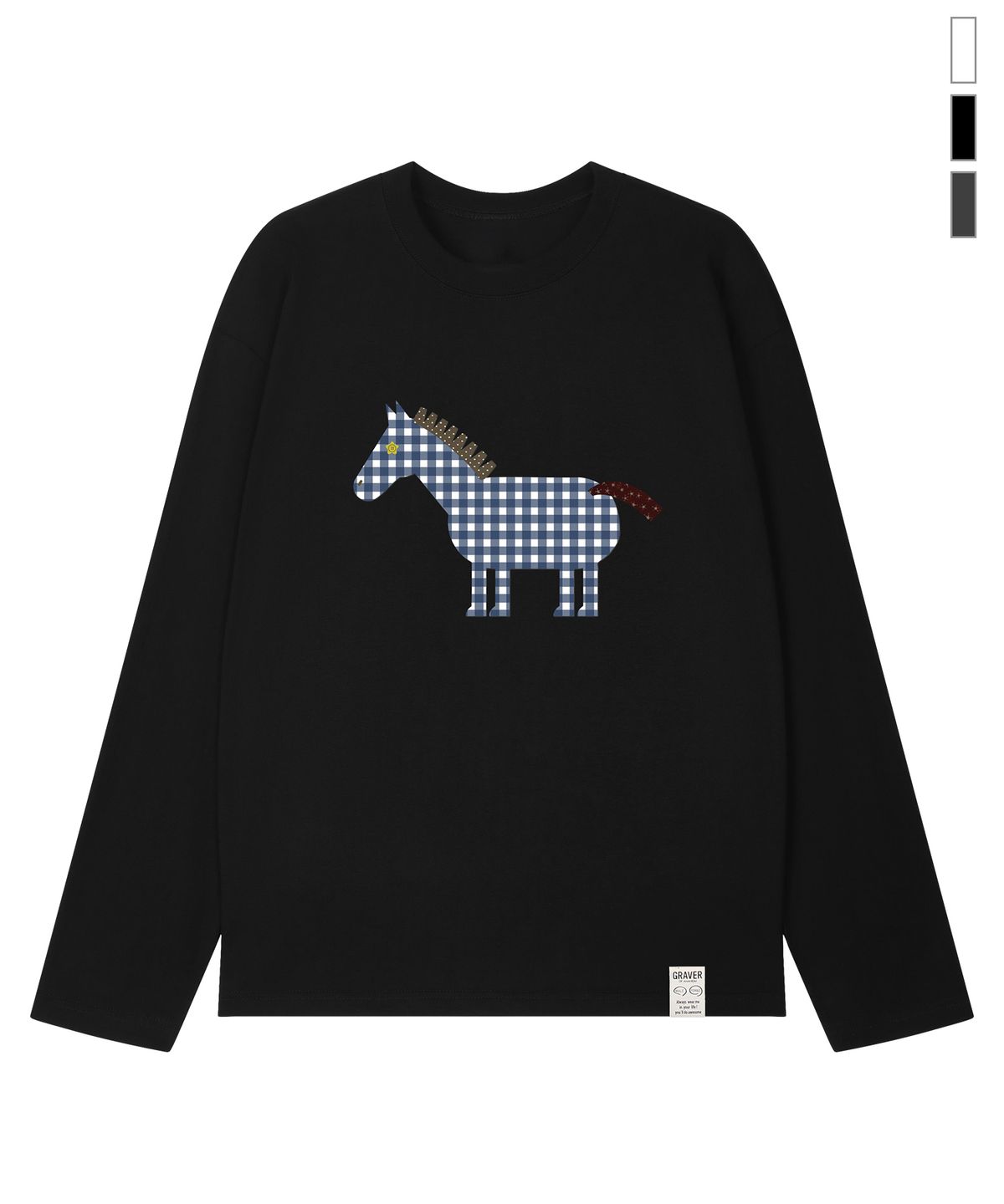 그레이버(GRAVER) [UNISEX]PAPER PONY 롱슬리브 티셔츠_4color