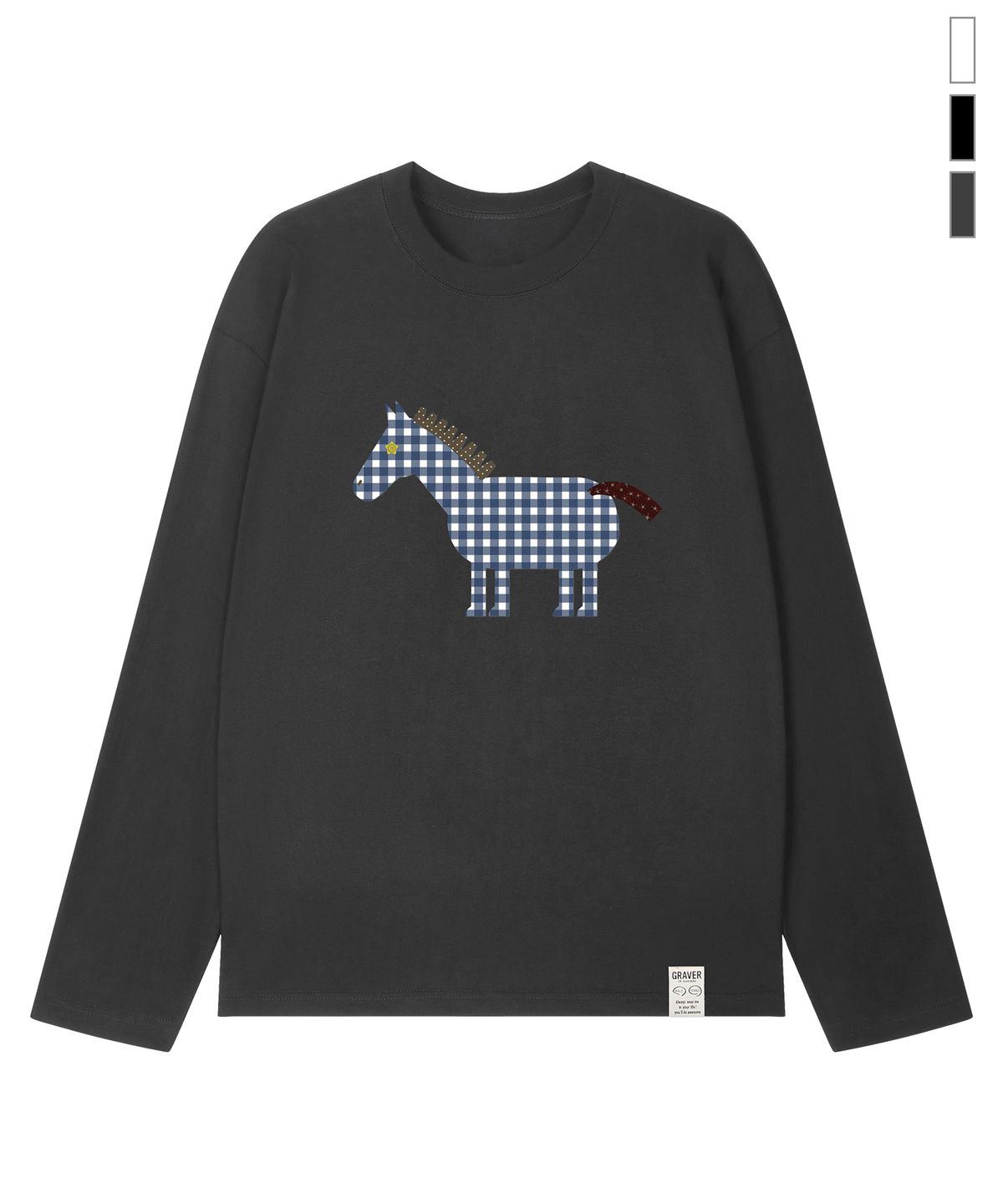 그레이버(GRAVER) [UNISEX]PAPER PONY 롱슬리브 티셔츠_4color