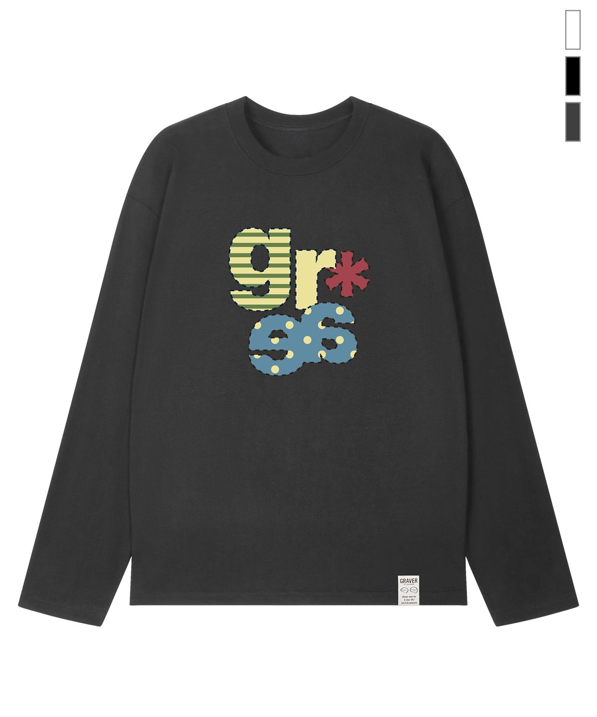 그레이버(GRAVER) [UNISEX]GRAE-S 롱슬리브 티셔츠_3color