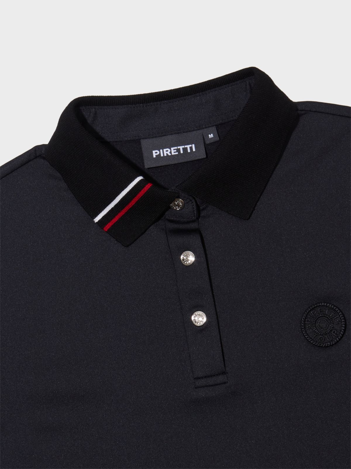 피레티(PIRETTI) 사보나 하이브리드 폴로 티셔츠 W_Black