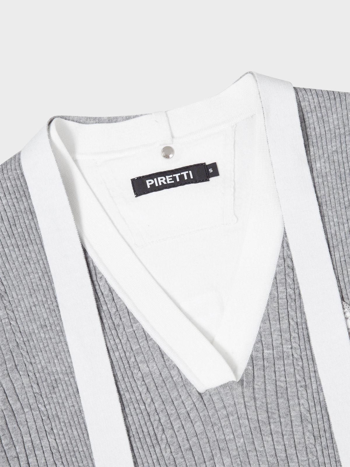 피레티(PIRETTI) 사보나 케이블 니트 베스트 W_Light Grey