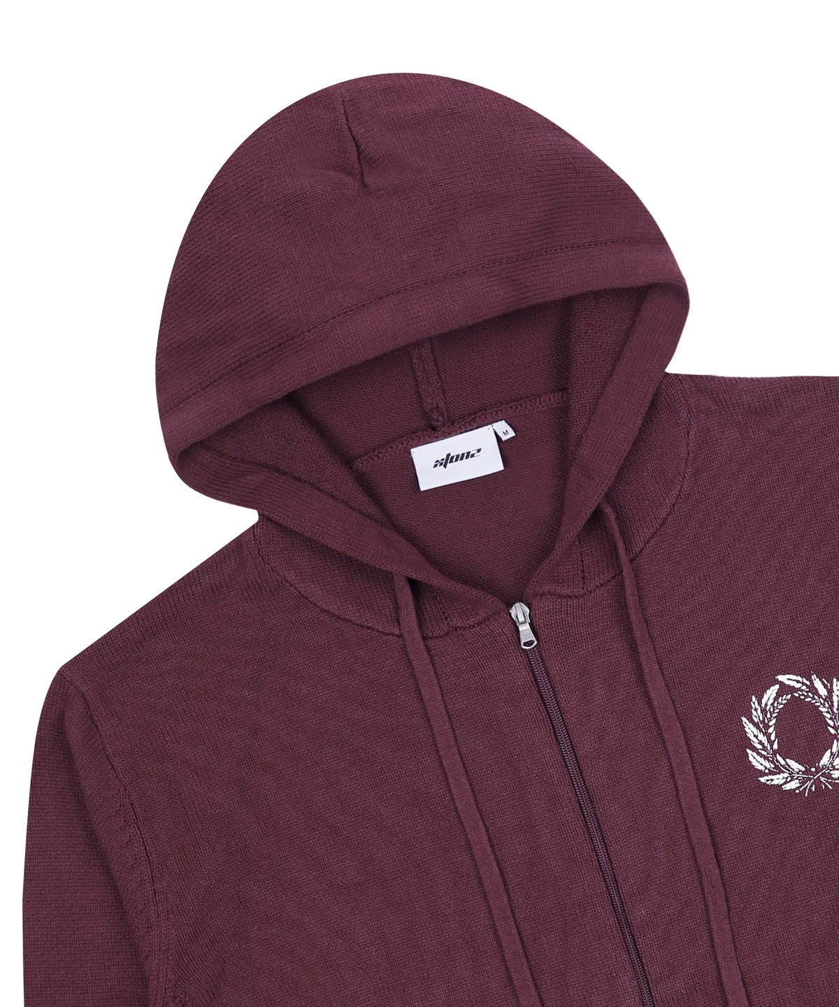 엑스톤즈(XTONZ) XTK156 모노 니트 후드 집업 (BURGUNDY)