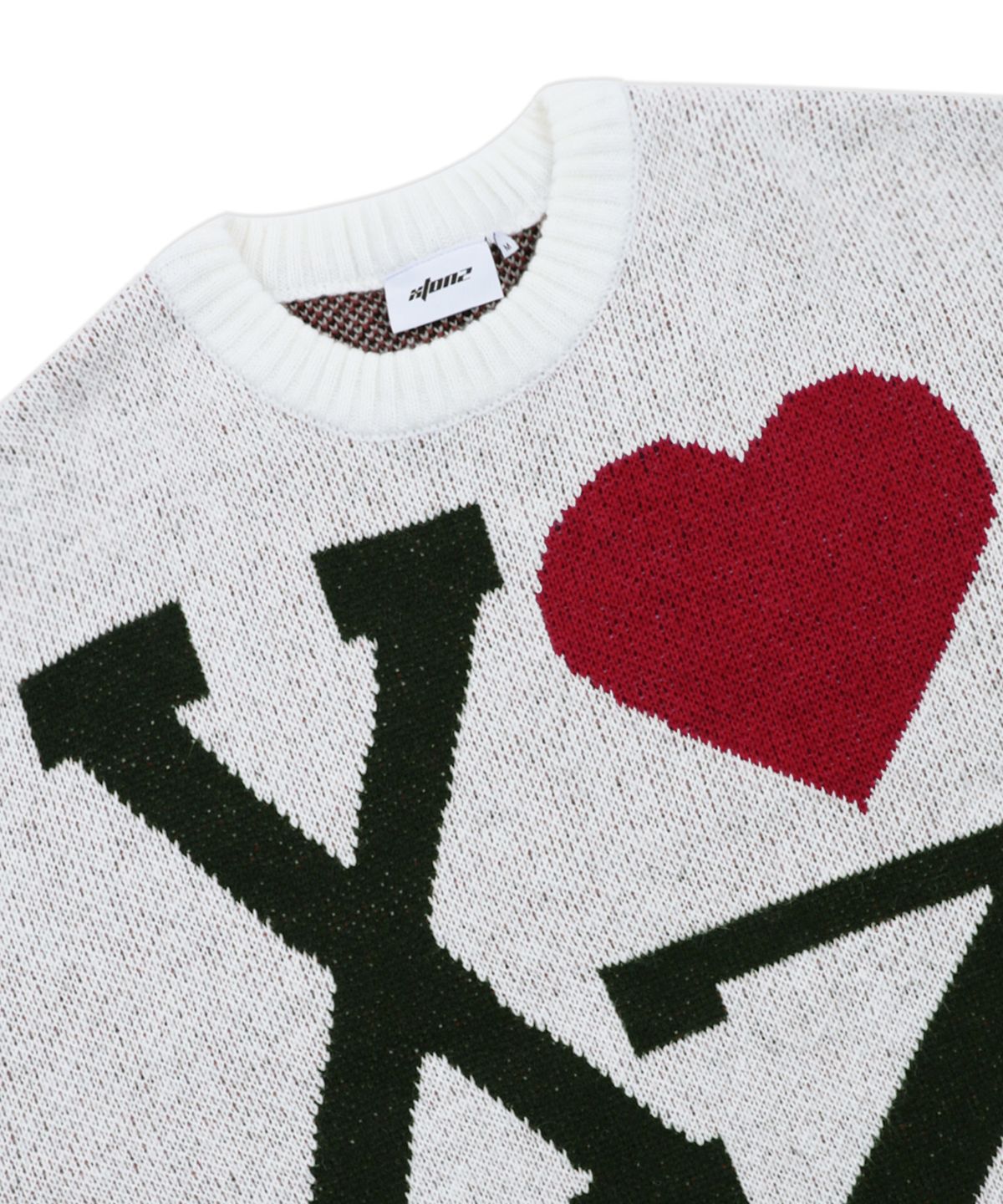 엑스톤즈(XTONZ) XTK167 러브 헤어리 풀오버 니트 (WHITE)