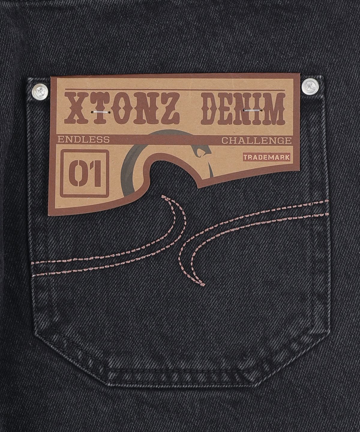 엑스톤즈(XTONZ) XP307 헤리티지 이지 와이드 데님 팬츠 (BLACK)