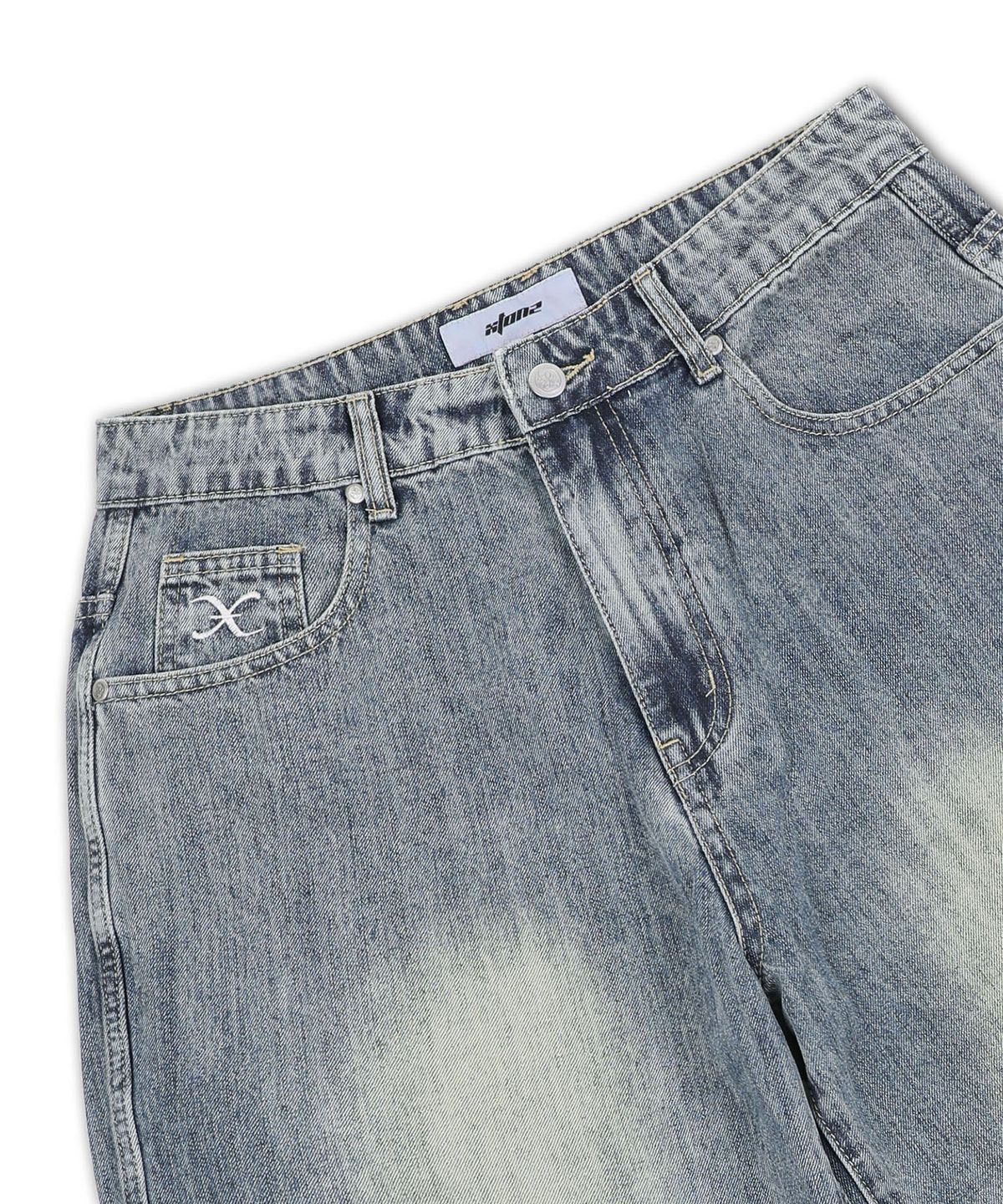 엑스톤즈(XTONZ) XP307 헤리티지 이지 와이드 데님 팬츠 (BLUE)