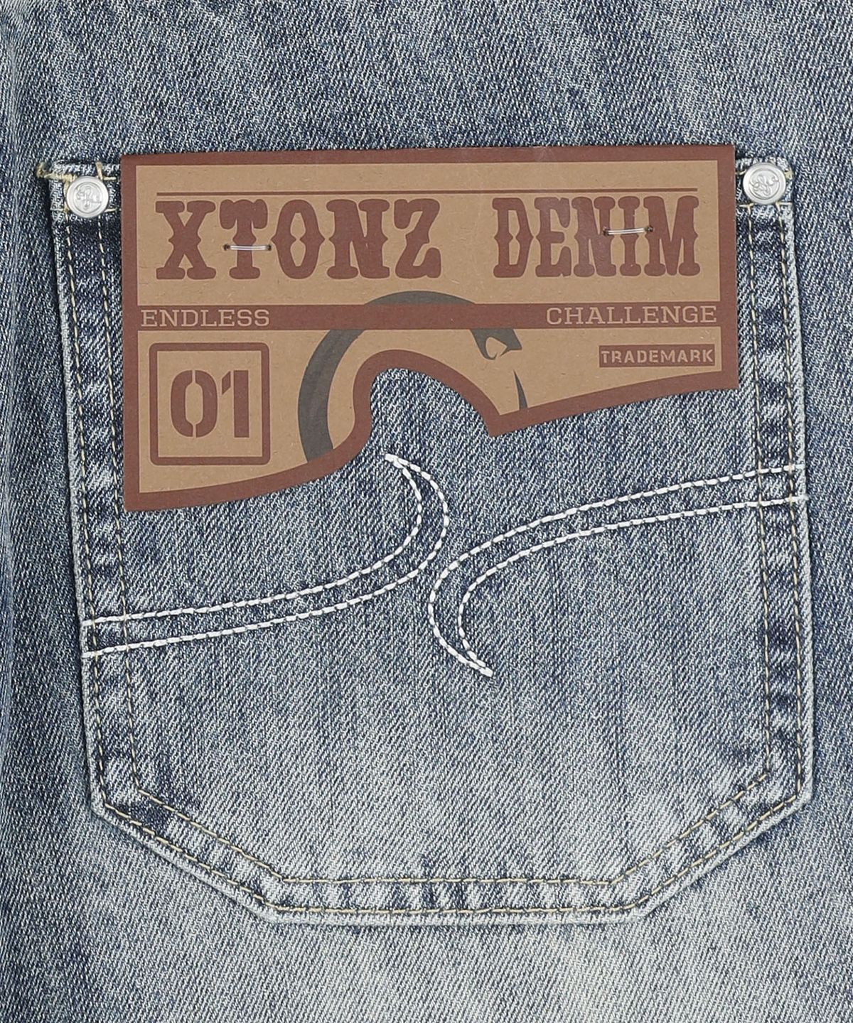 엑스톤즈(XTONZ) XP307 헤리티지 이지 와이드 데님 팬츠 (BLUE)