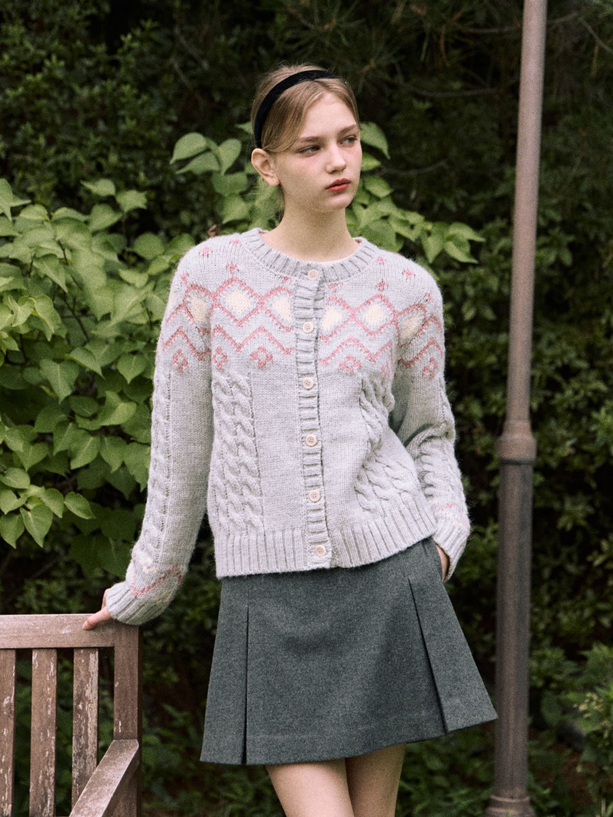 클루니(CLUNY) Wool skirt pants - gray