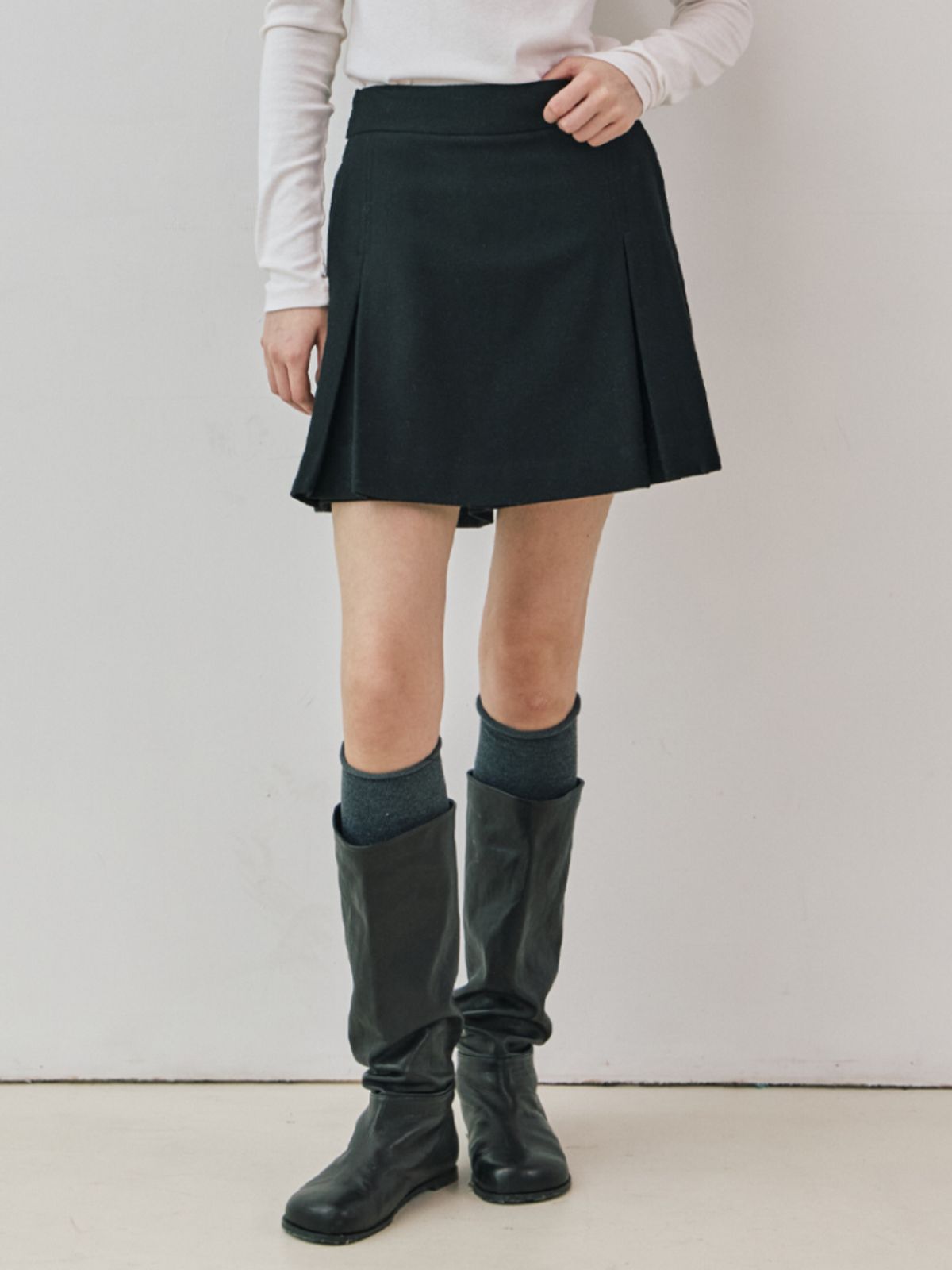 클루니(CLUNY) Wool skirt pants - gray