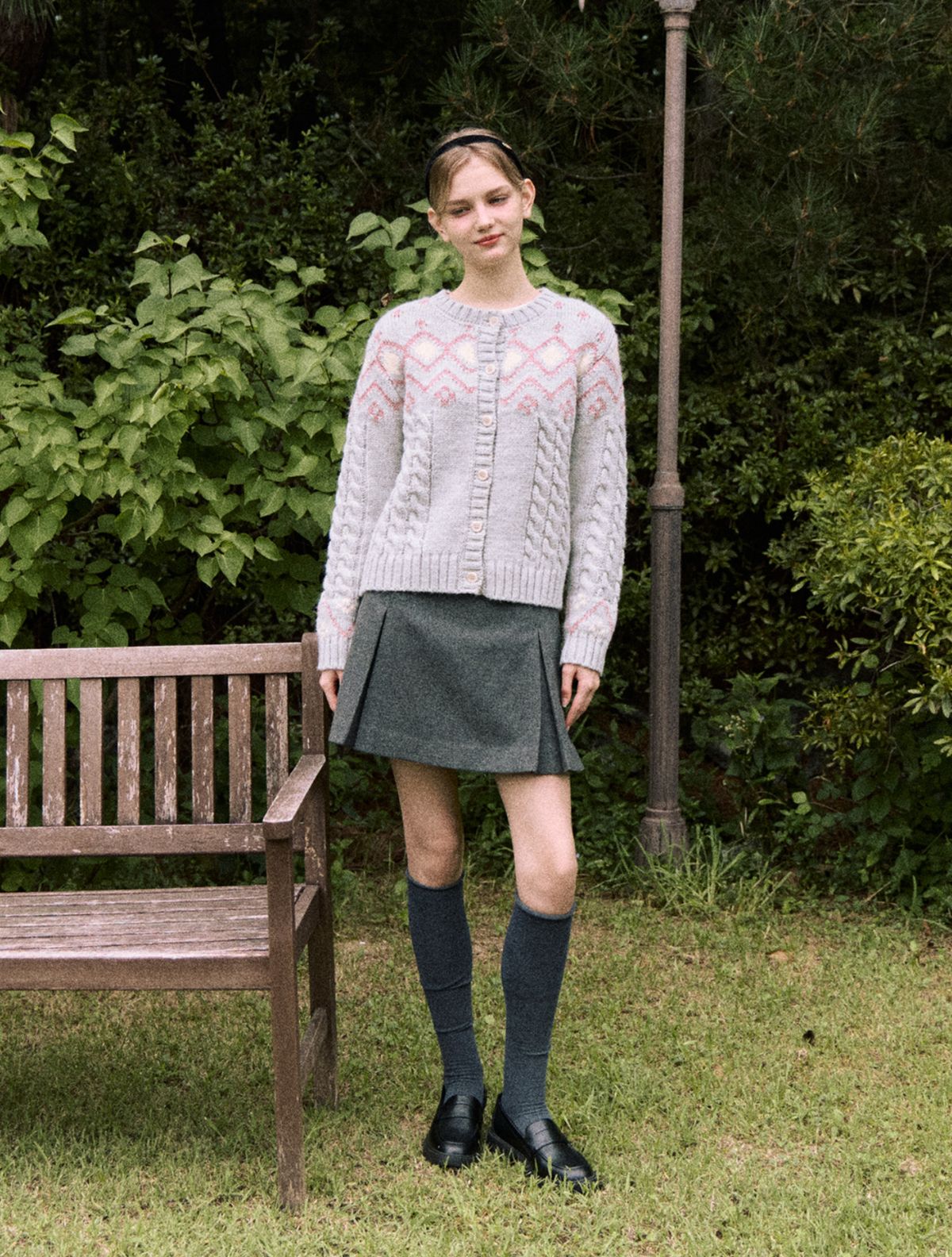 클루니(CLUNY) Wool skirt pants - black