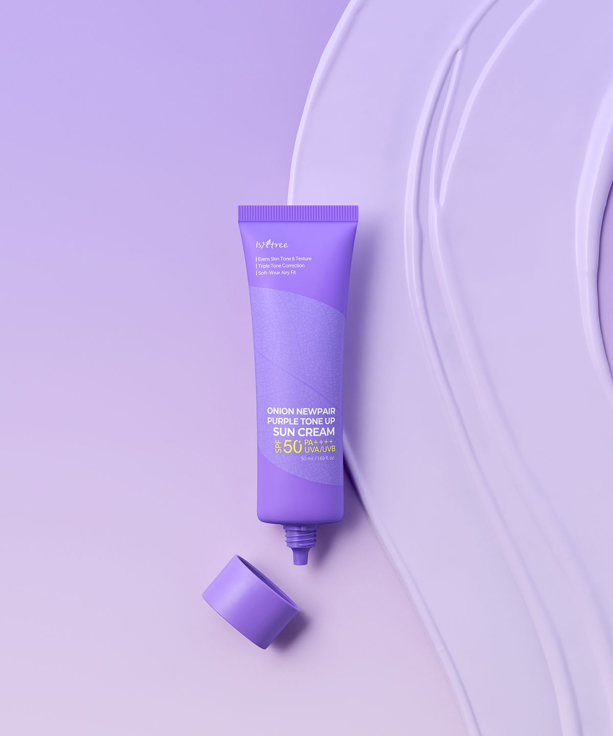 이즈앤트리(ISNTREE) 어니언 뉴페어 퍼플 톤업 선크림 50ml (증정: 참마 클렌징 밀크 3ml 3EA)