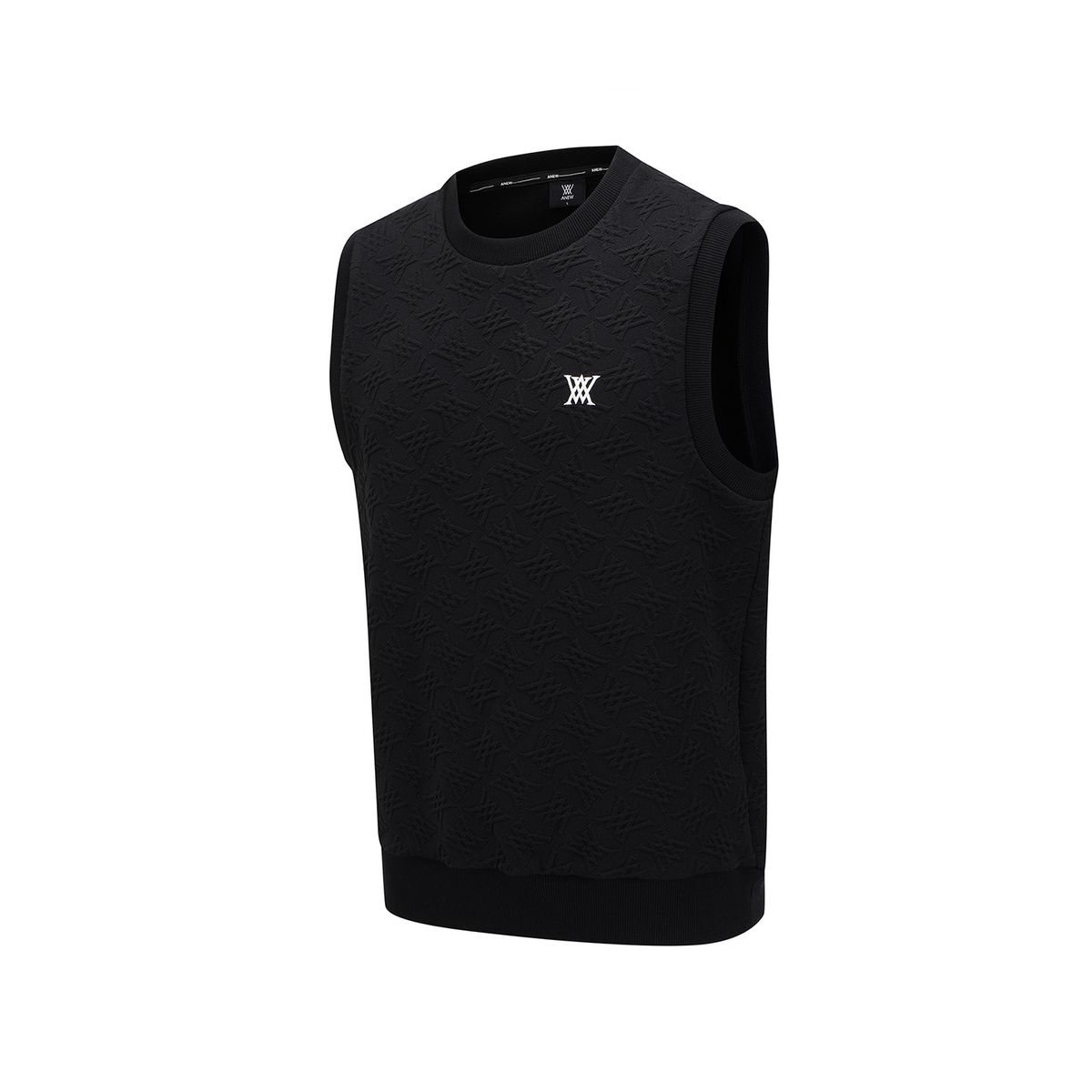 어뉴골프(ANEW GOLF) MEN FA LOGO PATTERN JERSEY VEST_BK