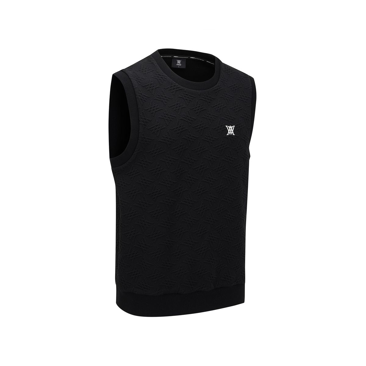 어뉴골프(ANEW GOLF) MEN FA LOGO PATTERN JERSEY VEST_BK