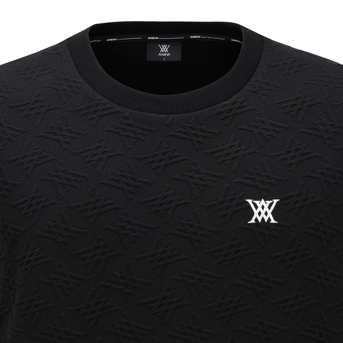 어뉴골프(ANEW GOLF) MEN FA LOGO PATTERN JERSEY VEST_BK