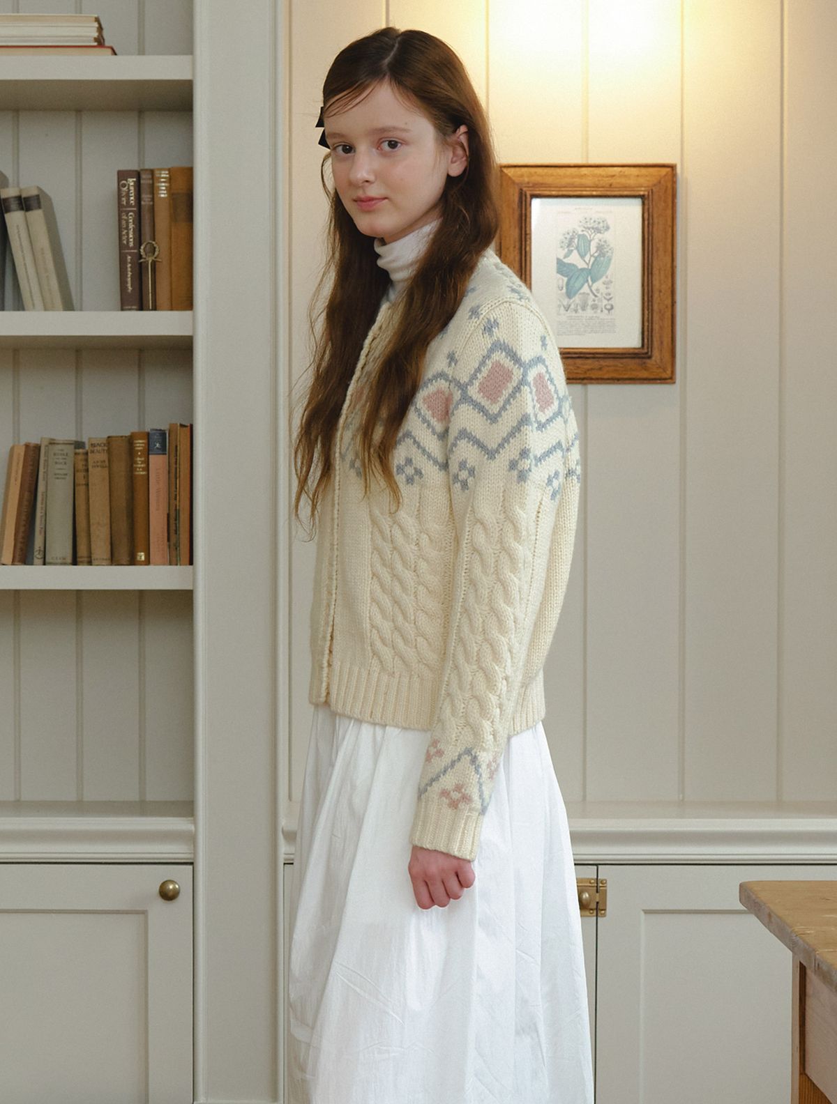 클루니(CLUNY) Rustic mood twist wool cardigan - ivory