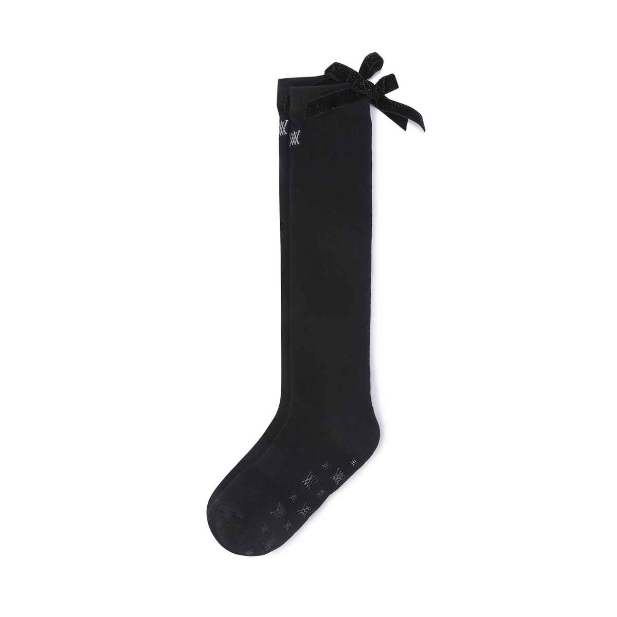 어뉴골프(ANEW GOLF) WOMEN RIBBON KNEE SOCKS_BK