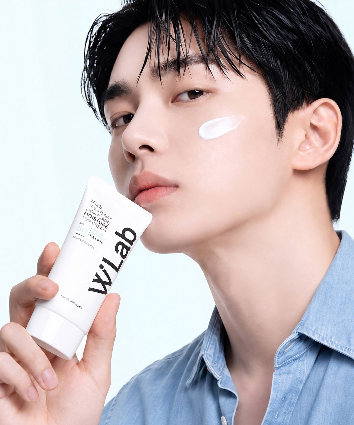 더블유랩(WLAB) 더블유 워터핏 라이트케어 모이스처 수분 선크림 SPF50+ PA++++ 60ml