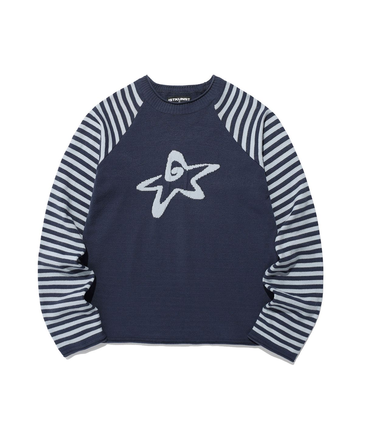 이스트쿤스트(ISTKUNST) STAR STRIPE RAGLAN KNIT_NAVY(IK2FFMK600A)