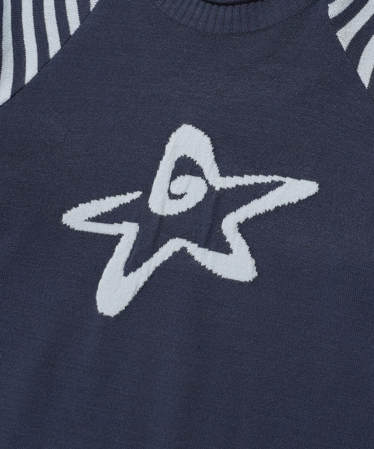 이스트쿤스트(ISTKUNST) STAR STRIPE RAGLAN KNIT_NAVY(IK2FFMK600A)