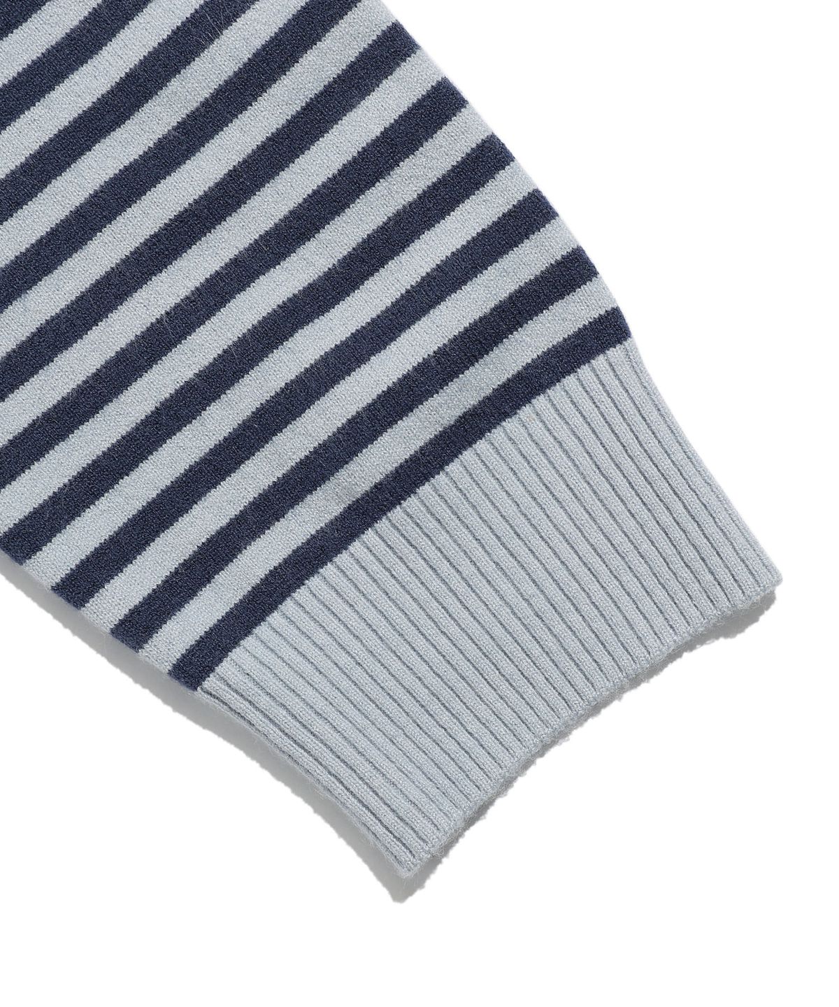 이스트쿤스트(ISTKUNST) DOT STRIPE LAYERD COLLAR KNIT_NAVY(IK2FFMK641A)