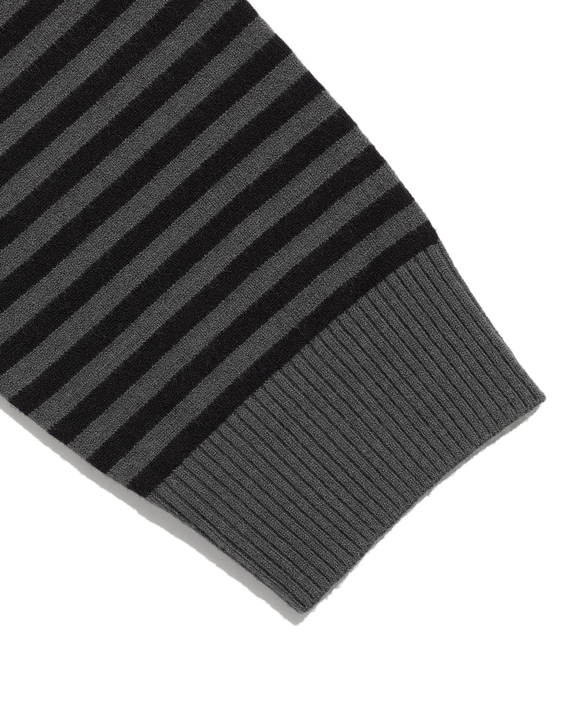 이스트쿤스트(ISTKUNST) DOT STRIPE LAYERD COLLAR KNIT_BLACK(IK2FFMK641A)