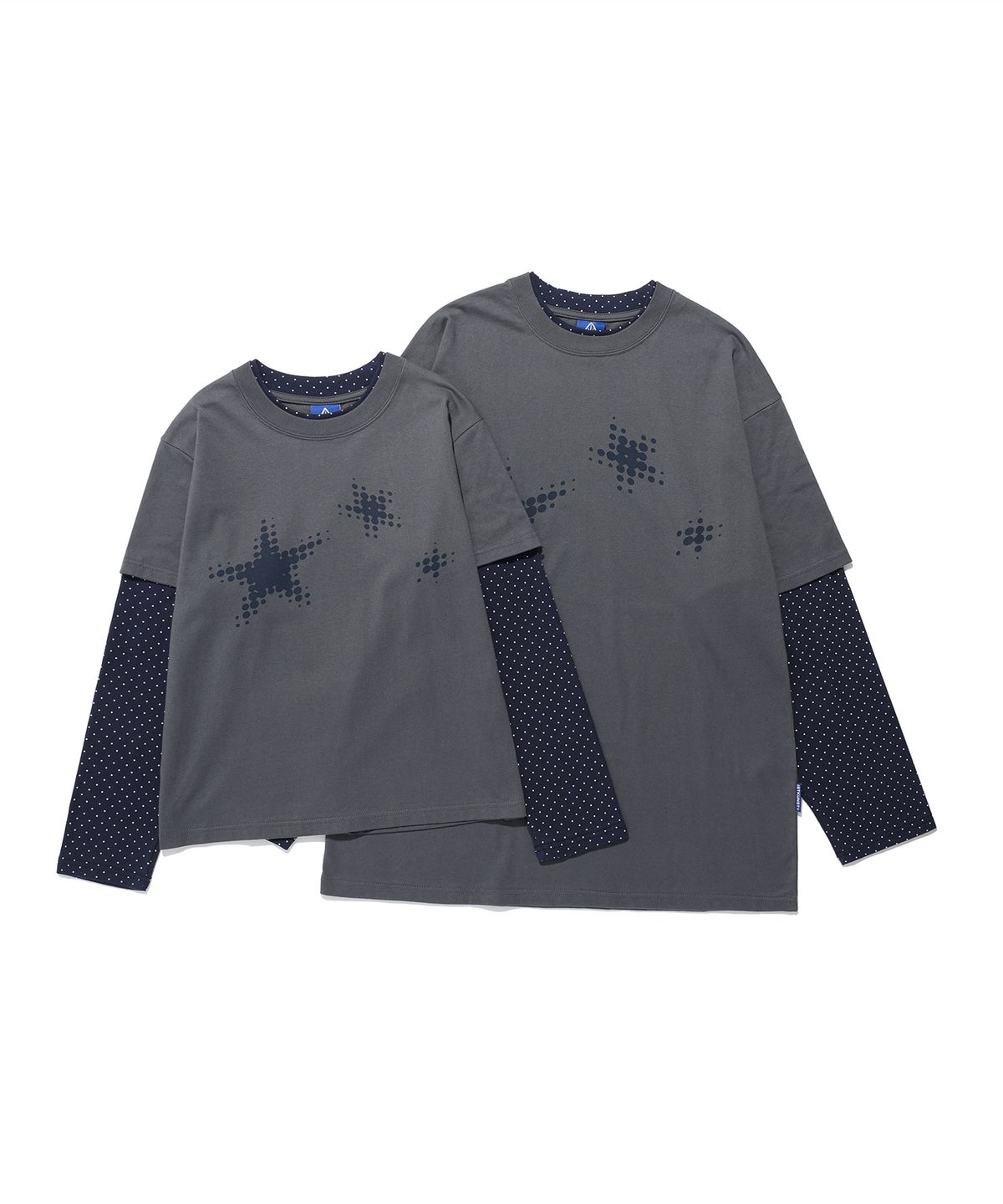 이스트쿤스트(ISTKUNST) STAR DOT LAYERD L/S TEE_CHARCOAL(IK2FFMT556A)