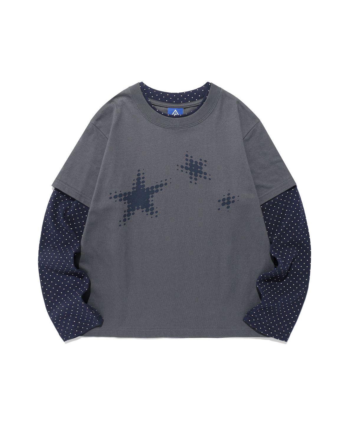 이스트쿤스트(ISTKUNST) STAR DOT LAYERD L/S TEE_CHARCOAL(IK2FFMT556A)