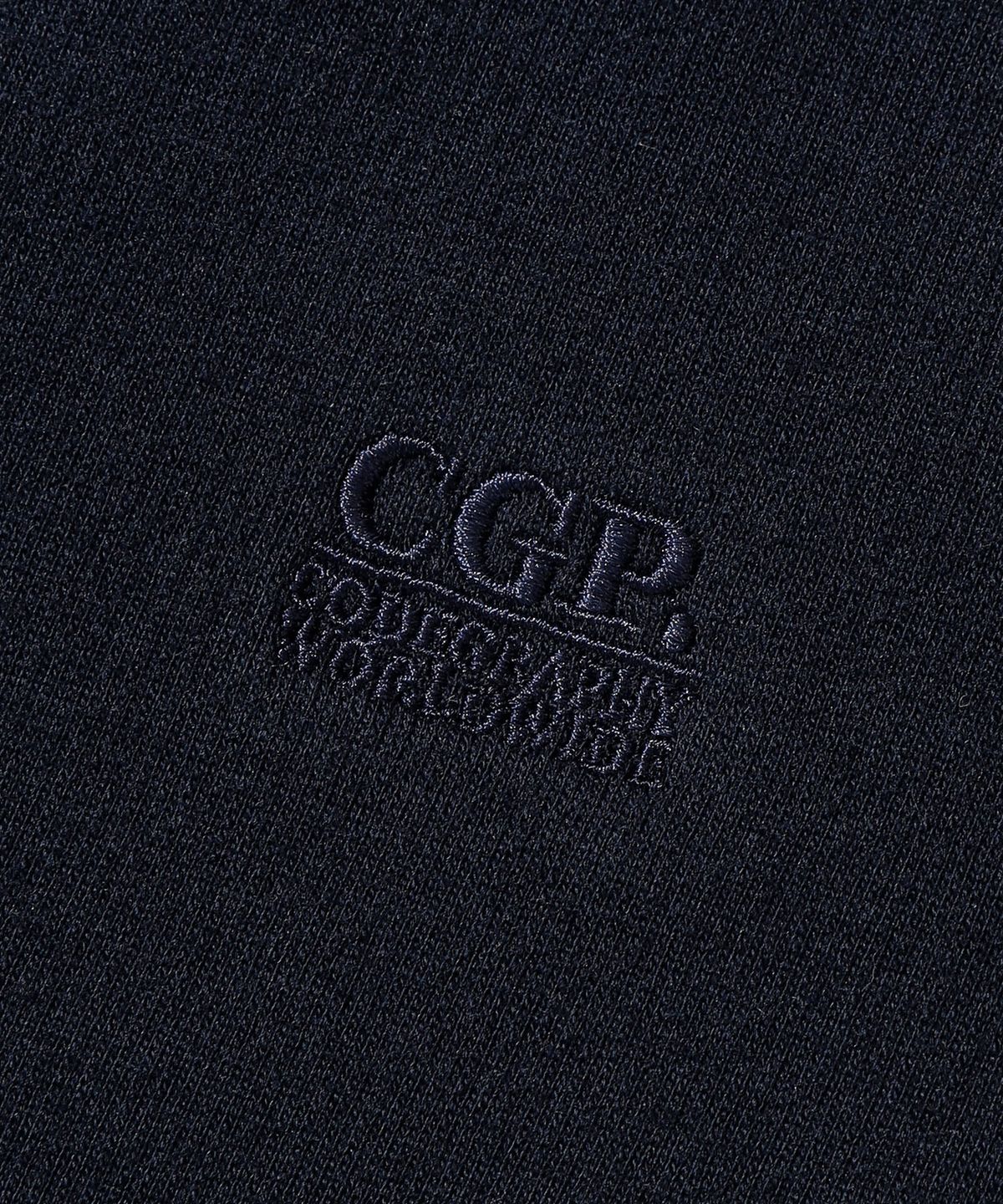 코드그라피(CGP) (우먼) 스퀘어 로고 보아 후드 집업_다크네이비