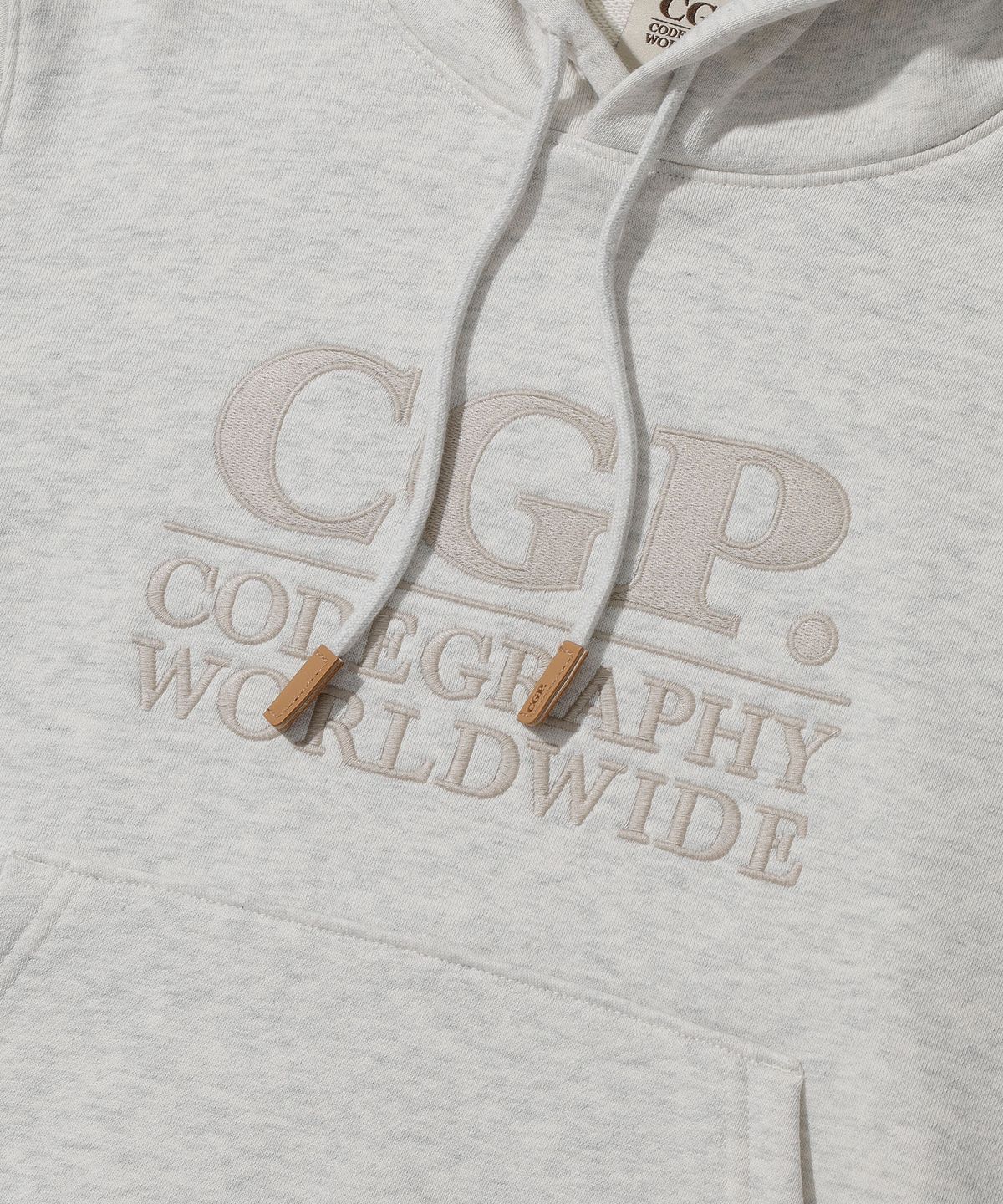 코드그라피(CGP) (우먼) 스퀘어 로고 후디_오트밀