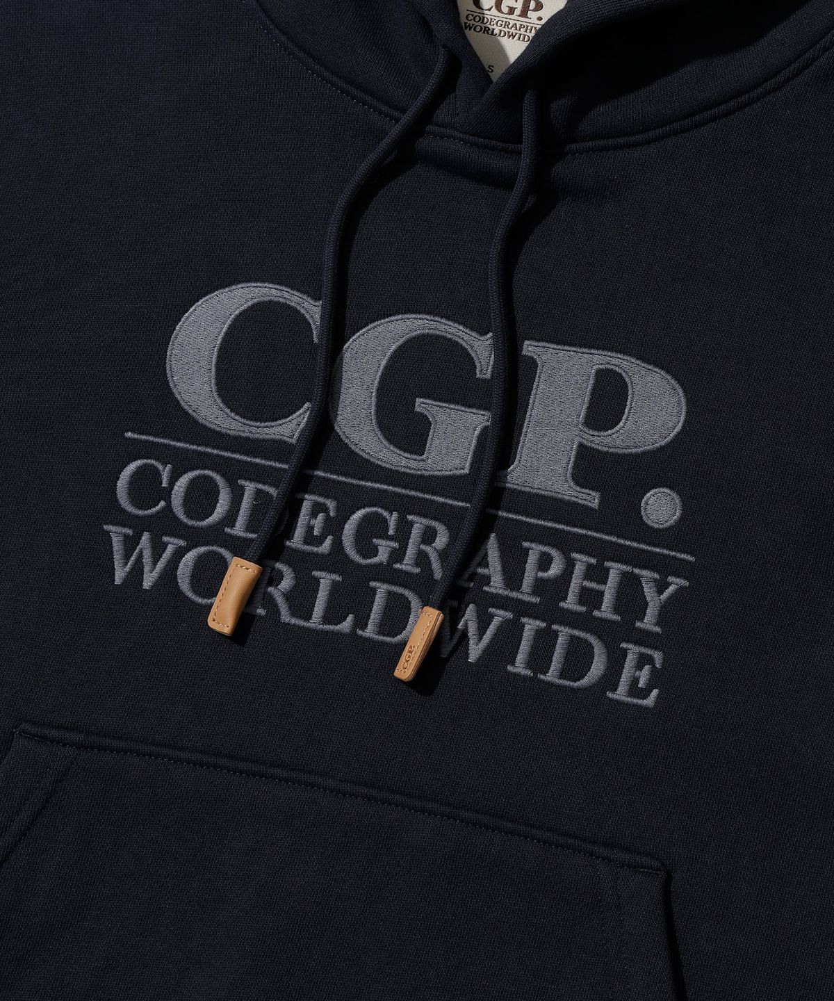 코드그라피(CGP) (우먼) 스퀘어 로고 후디_다크네이비