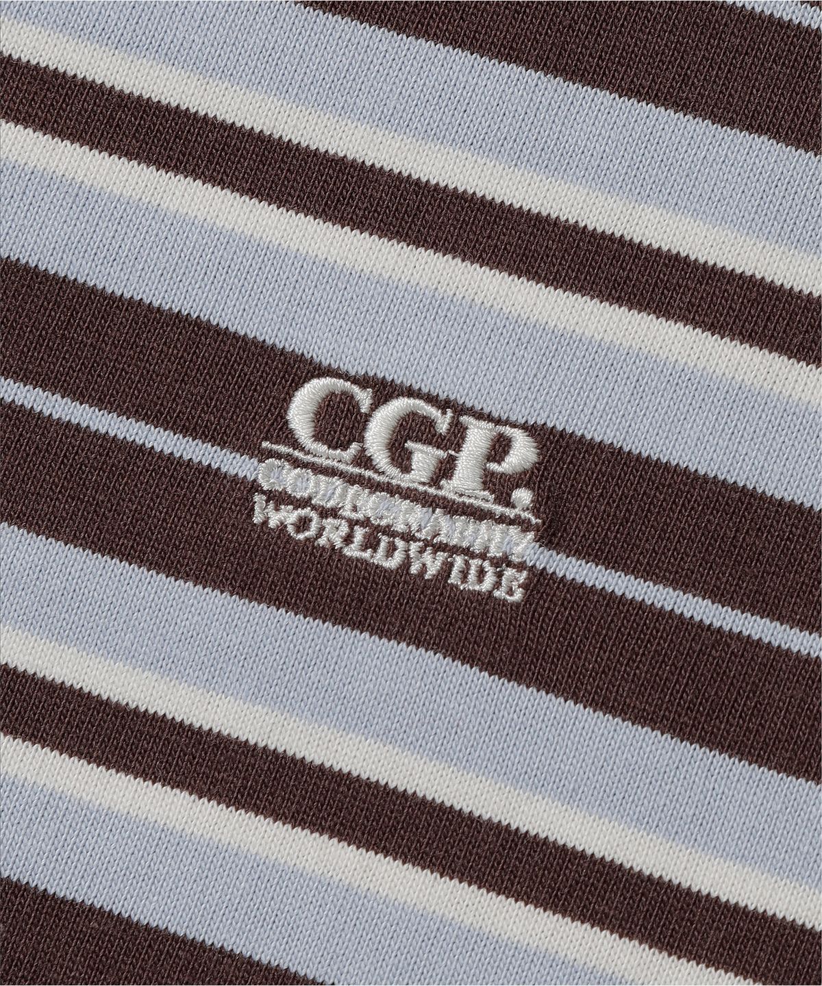 코드그라피(CGP) (우먼) 스트라이프 카라 롱슬리브_초코 브라운
