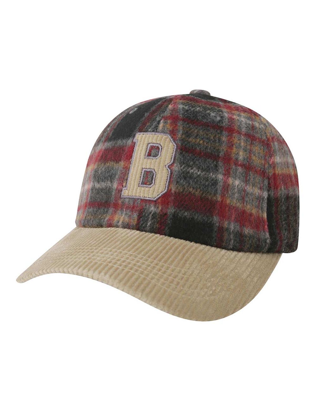 버커루(BUCKAROO) 로고 자수 체크 볼캡 라이트 베이지