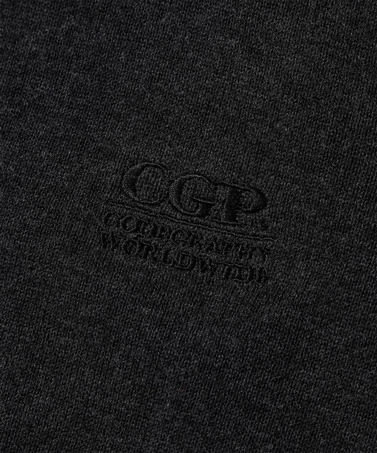 코드그라피(CGP) (우먼) 스몰 스퀘어 로고 코튼 니트 가디건_차콜