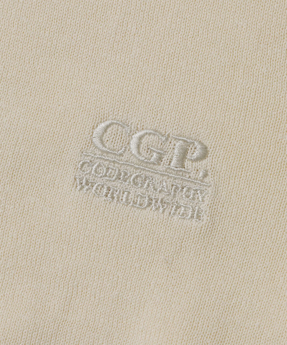 코드그라피(CGP) (우먼) 스몰 스퀘어 로고 코튼 니트 가디건_버터