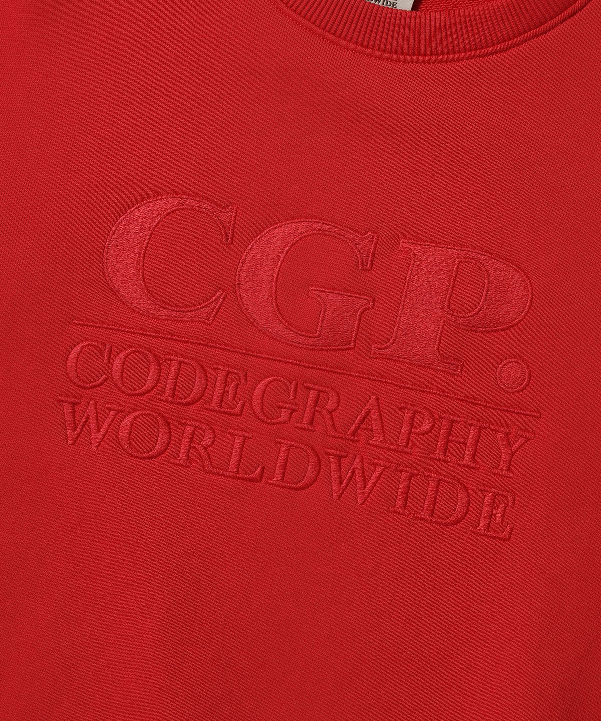 코드그라피(CGP) (우먼) 스퀘어 로고 맨투맨_레드