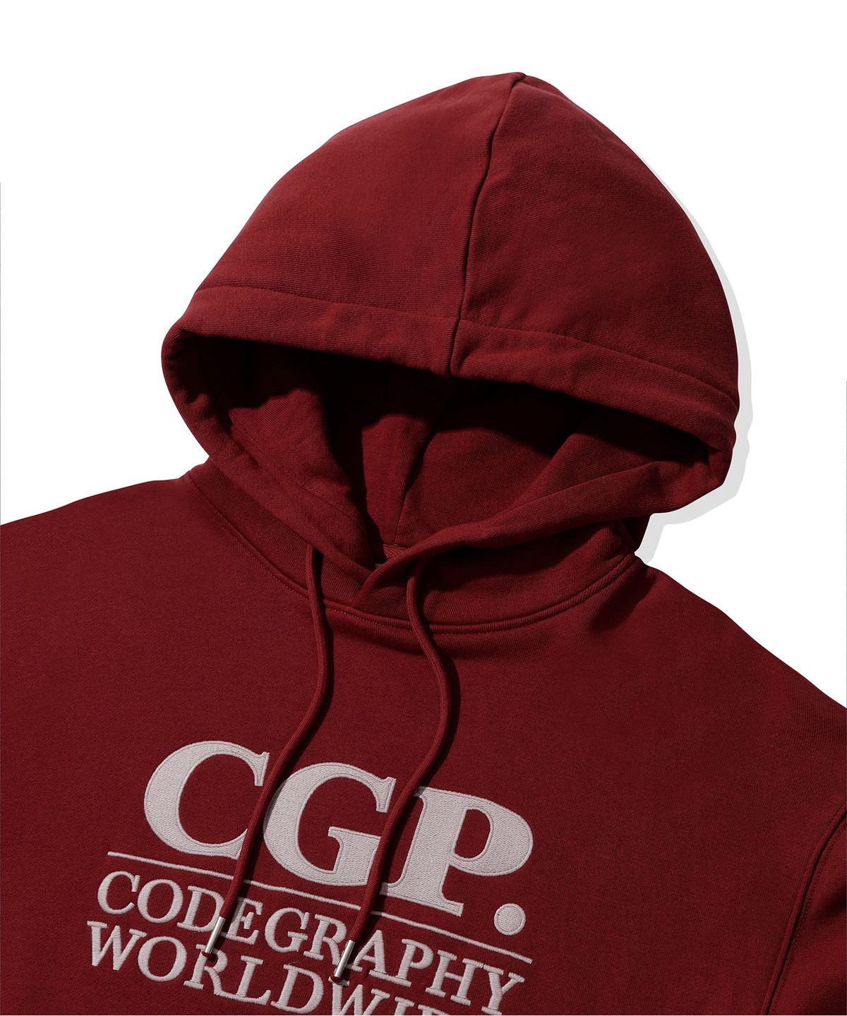 코드그라피(CGP) 스퀘어 로고 후디_다크 레드