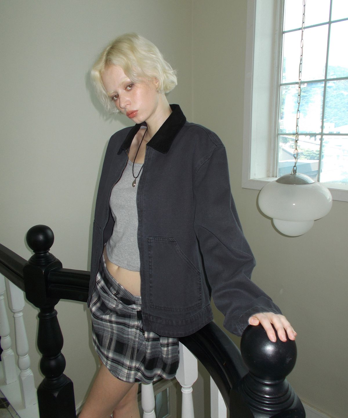 큐리티(CURETTY) C CHECK BELTED MINI SKIRT_BLACK