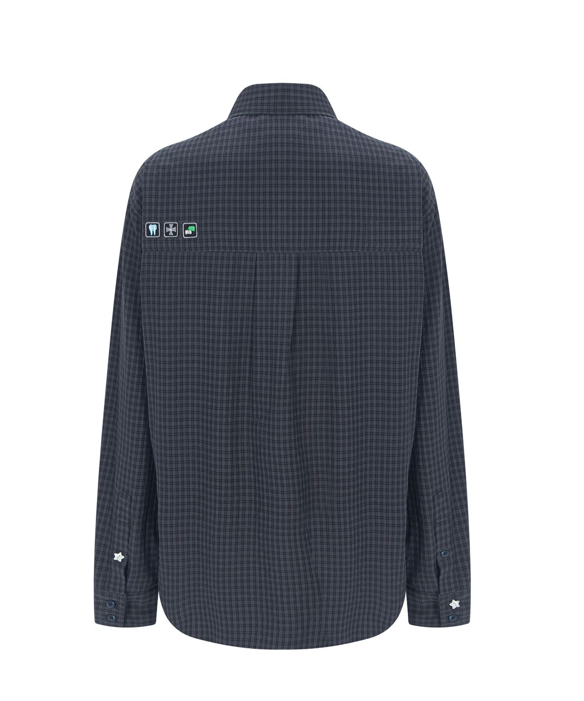 플리즈노팔로우(PLEASENOFOLLOW) Taryn Patch Check Shirt (Black)